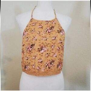American Eagle‎ Outfitters Tan Fitted Crop Tank Top